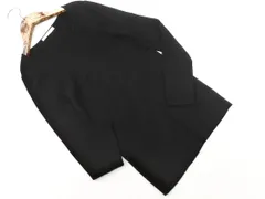 SHIPS シップス Uネック リブ ニット セーター sizeS M/黒 ◇■ レディース