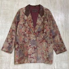 ヴィンテージ感】ゴブラン織り 花柄 テーラードジャケット ボタニカル 