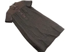 KUMIKYOKU 組曲 ウール混 素材切替 Iライン ワンピース size3/ブラウン ◇■ レディース