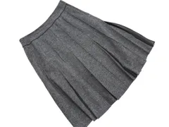 COMME CA ISM コムサイズム ウール混 シフォン 切替 ラメツイード プリーツ スカート sizeM/グレー ◇■ レディース