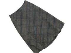 LAUTREAMONT ロートレアモン ウール混 チェック Aライン 台形 スカート size36/茶 ◇■ レディース