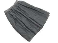 NATURAL BEAUTY BASIC ナチュラルビューティーベーシック タック フレア スカート sizeM/チャコール ■■ レディース