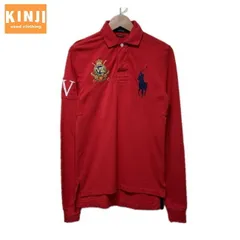 POLO RALPH LAUREN　ポロシャツ　長袖　シャツ　ハーフボタン　コットン　IV　ブランドロゴ　エンブレム　ビッグポニー　刺しゅう　CUSTOM FIT　古着