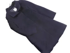 INDIVI インディヴィ ウール混 スタンドカラー コート size36/紺 ◇■ レディース