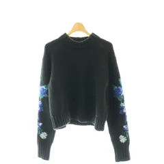 ファーファー furfur 23SS フラワースリーブセーター ニット 長袖 プルオーバー F 黒 ブラック マルチカラー