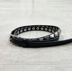 24ss 2024 el conductorH コンダクター PYRAMID STUDS NALLOW BELT ピラミッド スタッズ ナロー ベルト BLACK ブラック 系 611