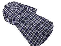 earth music&ecology アースミュージック＆エコロジー チェック ロング シャツ ワンピース sizeF/紺 ◇■ レディース