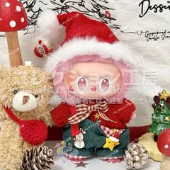 Christmas labubu洋服　ぬいぐるみ着17cm 可愛い　着せ替え服　3点セット