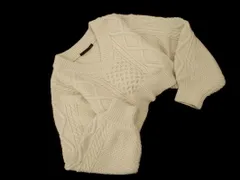 Heather ヘザー Vネック ケーブル編み ショート丈 ニット セーター sizeF/オフホワイト ◇■ レディース