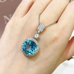 花のワルツ スイスブルートパーズ コンケーブ カット 天然 シルバー 