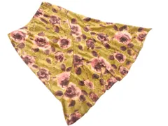 L'EST ROSE レストローズ 花柄 ベロア フレア スカート sizeM/ベージュ ◇■ レディース