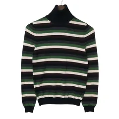 AMACA アマカ 秋冬 ウール100％★ ボーダー セーター タートルネック ニット Sz.38 レディース