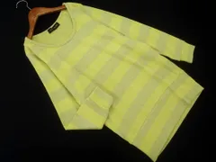CECIL McBEE セシルマクビー ボーダー ニット カットソー sizeM/黄緑 ◇■ レディース