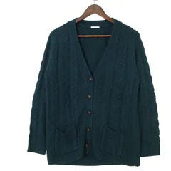 GU ジーユー 秋冬 ケーブル編み★ ニット カーディガン Sz.L レディース