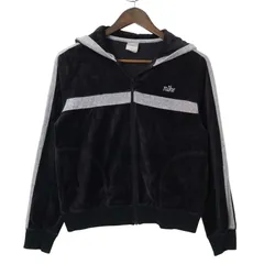 NIKE ナイキ 秋冬 ロゴ刺繍 ストレッチ★ ジップ フーディー パーカー Sz.L レディース