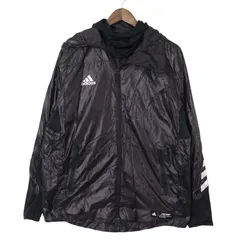 adidas アディダス 【V-2L Player】 ロゴ 中綿 ジップ ウィンドブレーカー ジャケット ブルゾン パーカー Sz.XO メンズ 黒