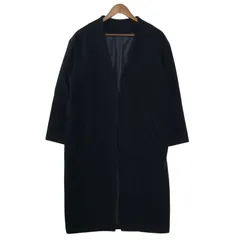 TONAL トーナル 秋冬 メルトンウール★ ノーカラー チェスター コート Sz.38 レディース 紺 ネイビー