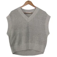 snidel スナイデル 秋冬 ショート★ Vネック ニット ベスト Sz.0 レディース 灰 グレー