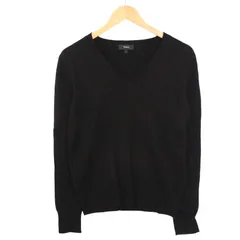 Theory セオリー 秋冬 カシミヤ100%★ Vネック ニット セーター Sz.S レディース 黒