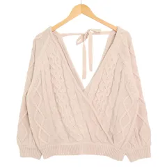 GRL グレイル 秋冬 カシュクール★ クロス ニット セーター バックリボン Vネック Sz.F レディース ピンク