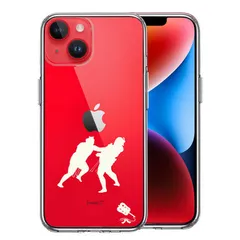 iPhone14 ケース クリア 相撲 おすもう 突き出し 白 スマホケース 側面ソフト 背面ハード ハイブリッド 
