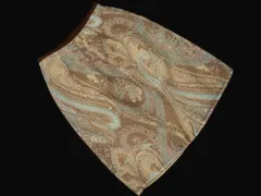 PAUL STUART ポールスチュアート 総柄 フレア スカート size6/茶 ■■ レディース