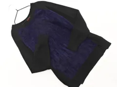 EVEX by KRIZIA エヴェックスバイクリツィア ウール混 素材切替 ニット セーター size40/黒ｘ紺 ◇■ レディース