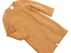 B MING by BEAMS ビーミングバイビームス ウール混 ノーカラー コート sizeM/キャメル ◇■ レディース