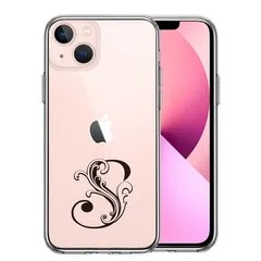 iPhone13 ケース クリア アルファベット 【S】 スマホケース 側面ソフト 背面ハード ハイブリッド 