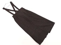 KUMIKYOKU 組曲 ウール100% チェック サスペンダー付 ロング スカート size1/黒ｘカーキｘ赤 ◇■ レディース