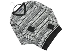 RAGEBLUE レイジブルー ウール混 総柄 ニット セーター sizeL/白ｘ黒  ◇■ メンズ