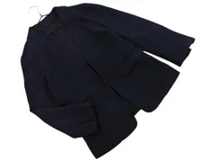 SHIPS シップス ツイード ノーカラー ジャケット sizeS/紺 ◇■ レディース