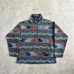 90s 1995年 USA製 patagonia Lightweight Synchilla Half zip Pullover パタゴニア ライトウェイト シンチラ ハーフジップ プルオーバー フリース ネイティブ柄 アナトリア柄