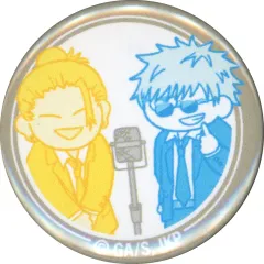 【中古】バッジ・ビンズ 五条悟＆夏油傑(ホワイト×グレー) 「呪術廻戦 ジロリまめかん トレーディングミニ缶バッジ -懐玉・玉折 スーツver.-」