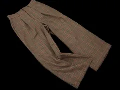 THE SHOP TK ザショップティーケー タケオキクチ グレンチェック タック ワイド パンツ sizeM/白ｘ黒xオレンジ ◇■ レディース