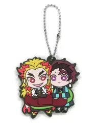 【中古】雑貨 竈門炭治郎＆煉獄杏寿郎 「鬼滅の刃 キャラばんちょうこう ラバーマスコット 伍ノ型」