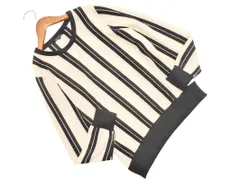 23区 大きいサイズ ウール100% ストライプ ニット セーター size44/アイボリーx黒 ◇■ レディース