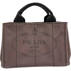 【PRADA/プラダ】カナパ 2WAYショルダーバッグ ハンドバッグ キャンバス ブラウンキャンバス ゴールド金具 レディース 【中古】【真子質店】【BL】