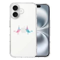 iPhone16 ケース クリア 可愛い 鳥 カップル スマホケース 側面ソフト 背面ハード ハイブリッド 