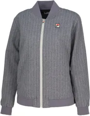 フィラ FILA テニス トラックジャケット レディース ウィメンズ 女性 大人 長袖 アウター 上着 ジャージ トップス ウェア ロゴ ワンポイント ピンストライプ シック 部活動  EL0245 08Z ブラック