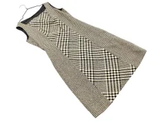 COMME CA ISM コムサイズム ウール混 チェック ノースリーブ ワンピース sizeL/黒ｘオフホワイト ◇■ レディース