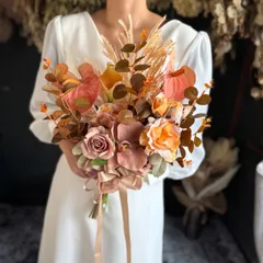 【レンタル戻り】テラコッタクラッチブーケ☆ブートニア
