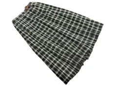 SM2 サマンサモスモス サイドベルト チェック ロング プリーツ スカート sizeF/黒ｘ緑 ◇■ レディース