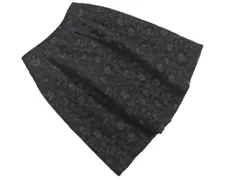 LAUTREAMONT ロートレアモン ウール混 総柄 Aライン 台形 スカート size38/紺 ◇■ レディース