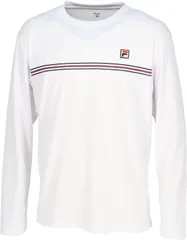 フィラ FILA テニス ロングスリーブシャツ メンズ 男性 大人 長袖 ロンT トップス ウェア ロゴ ワンポイント ヘリテージライン 部活動 クラブ サークル スクール 練習 試合  EM0268 20Z ネイビー