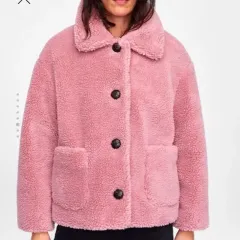 ザラ フリース ジャケット ピンク