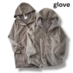 美品 grove グローブ 3WAY モッズコート フェイクファーライナー付き モカ M ライナー取り外し可  アウター