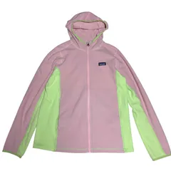 Patagonia パタゴニア フリース フルジップパーカー ピンク×ライム キッズ XL アウトドア STY65790