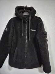 DISCOVERY 黒色 ボアフリース ジップアップパーカー 90