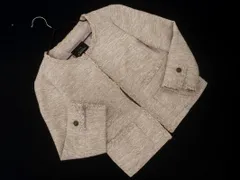 23区 ノーカラー ジャケット size32/アイボリーxラベンダー ■■ レディース